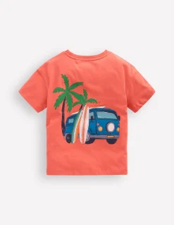 Boden Tops & T-Shirts-T-shirt à imprimé recto verso Camping-car terre de Sienne brûlée