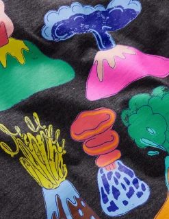 Boden Tops & T-Shirts-T-shirt à imprimé recto verso Volcans anthracite