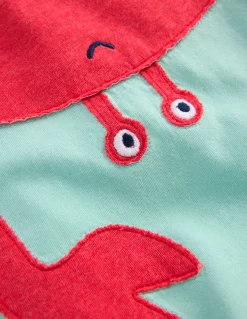 Boden Tops & T-Shirts-T-shirt à manches courtes et appliqué fun Crabe vert menthe