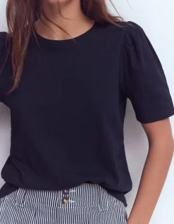 Boden Tops & T-Shirts-T-shirt à manches plissées Bleu marine