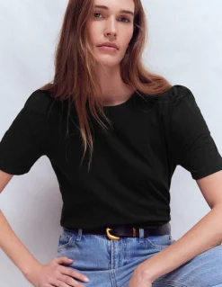 Boden Tops & T-Shirts-T-shirt à manches plissées Noir