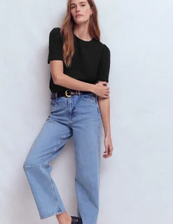 Boden Tops & T-Shirts-T-shirt à manches plissées Noir