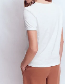 Boden Tops & T-Shirts-T-shirt à manches plissées Blanc