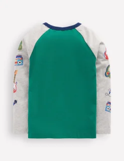 Boden Tops & T-Shirts-T-shirt à manches raglan imprimées Imprimé week-end vert