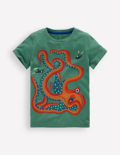 Boden Tops & T-Shirts-T-shirt à super surpiqûres Pieuvre vert épicéa