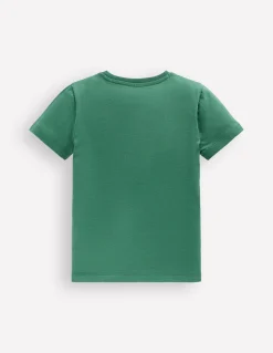 Boden Tops & T-Shirts-T-shirt à surpiqûres linéaires Dinos vert épicéa