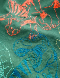 Boden Tops & T-Shirts-T-shirt à surpiqûres linéaires Dinos vert épicéa