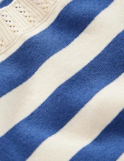 Boden Tenues De Travail|Pulls & Gilets-T-shirt col rond Emilia en coton Bleu denim/ivoire chaud