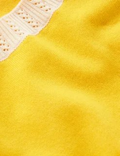 Boden Tenues De Travail|Pulls & Gilets-T-shirt col rond Emilia en coton Jaune ananas, ivoire