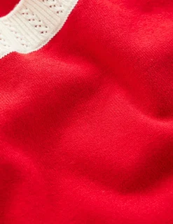 Boden Tenues De Travail|Pulls & Gilets-T-shirt col rond Emilia en coton Rouge Mérida, ivoire