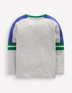 Boden Tops & T-Shirts-T-shirt colourblock Colourblock gris chiné
