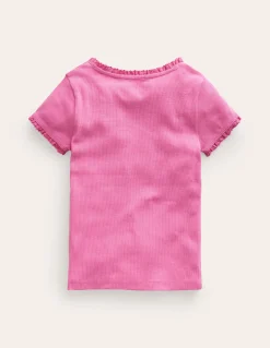 Boden Tops & T-Shirts-T-shirt côtelé à manches courtes Glace fraise