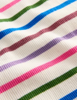 Boden Tops & T-Shirts-T-shirt côtelé à manches courtes À Rayures Multicolores