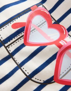 Boden Tops & T-Shirts-T-shirt décontracté à appliqué Lunettes de soleil rayé bleu marine