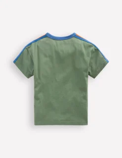 Boden Tops & T-Shirts-T-shirt décontracté à bande arc-en-ciel Vert bouteille