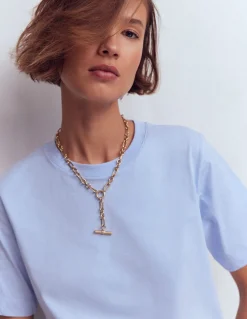 Boden Tops & T-Shirts-T-shirt décontracté en coton Bleu Brunnera