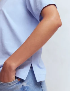 Boden Tops & T-Shirts-T-shirt décontracté en coton Bleu Brunnera