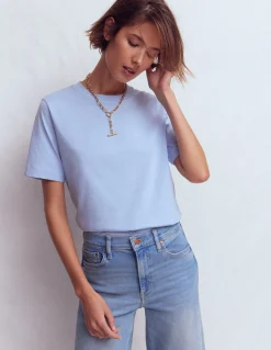 Boden Tops & T-Shirts-T-shirt décontracté en coton Bleu Brunnera