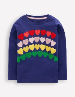 Boden Tops & T-Shirts-T-shirt décontracté fun Cœurs arc-en-ciel crépuscule