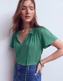 Boden Tops & T-Shirts-T-shirt Edi à détails Bleu Océan