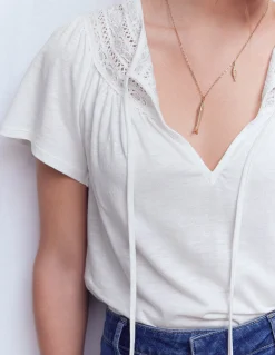 Boden Tops & T-Shirts-T-shirt Edi à détails Blanc