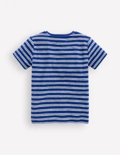 Boden Tops & T-Shirts-T-shirt en éponge à manches courtes Bleu saphir/ivoire