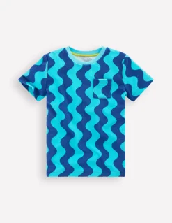 Boden Tops & T-Shirts|Ensembles Assortis-T-shirt en éponge à manches courtes Vagues bleu