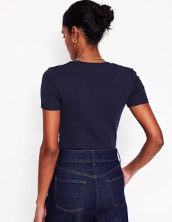 Boden Tops & T-Shirts-T-shirt essentiel en jersey Bleu Marine, Petits Pois