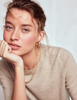 Boden Cachemire|Tenues De Travail-T-shirt Eva en cachemire Chinchilla Chiné