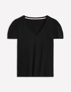 Boden Tops & T-Shirts-T-shirt flammé Sophie à col V Noir