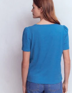 Boden Tops & T-Shirts-T-shirt flammé Sophie à col V Bleu Vallarta