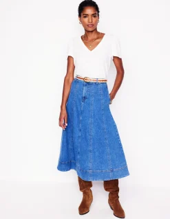 Boden Tops & T-Shirts-T-shirt flammé Sophie à col V Blanc