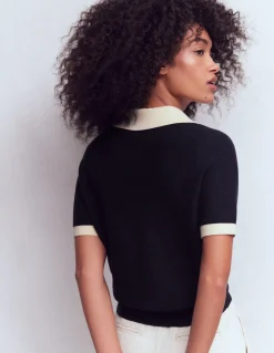 Boden Pulls & Gilets-T-shirt Grace colourblock Bleu marine