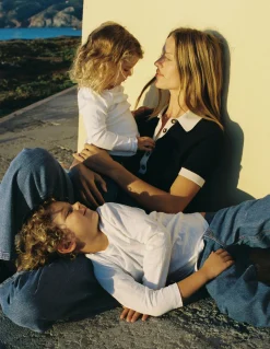 Boden Pulls & Gilets-T-shirt Grace colourblock Bleu marine