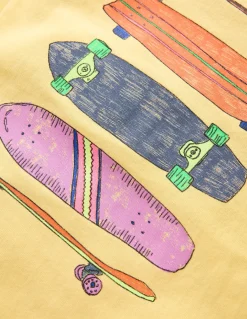 Boden Tops & T-Shirts-T-shirt graphique délavé Skateboards jaune délavé