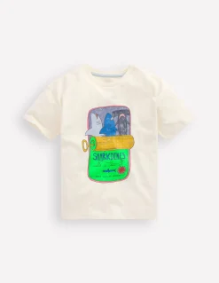 Boden Tops & T-Shirts-T-shirt graphique délavé Motif Sardine Can parchemin