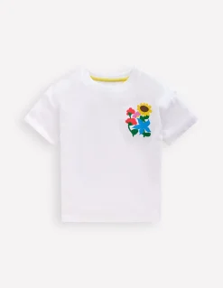 Boden Tops & T-Shirts-T-shirt imprimé à manches courtes Fleurs blanc