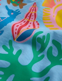 Boden Tops & T-Shirts-T-shirt imprimé à manches courtes Vie marine bleu