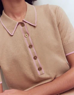 Boden Pulls & Gilets-T-shirt Liz à col tunisien Chinchilla Chiné