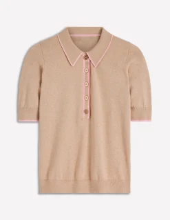 Boden Pulls & Gilets-T-shirt Liz à col tunisien Chinchilla Chiné