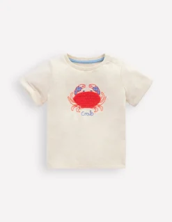 Boden Tops & Bodies-T-shirt manches courtes à logo Crabe écru