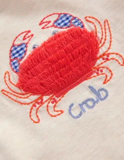 Boden Tops & Bodies-T-shirt manches courtes à logo Crabe écru
