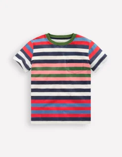 Boden Tops & T-Shirts-T-shirt manches courtes pour tous les jours Rayé multi bleu marine, rouge et bleu