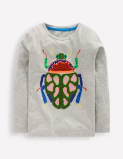 Boden Tops & T-Shirts-T-shirt manches longues à appliqué Insecte gris