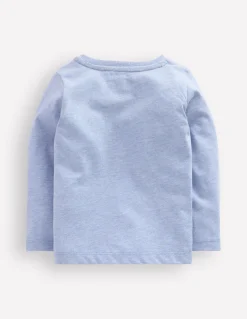 Boden Tops & Bodies-T-shirt manches longues à appliqué Œuf à la coque bleu clair