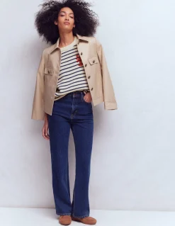 Boden Pulls & Gilets-T-shirt Margot à manches bouffantes Homard ivoire/bleu marine