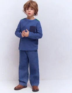 Boden Tops & T-Shirts-T-shirt nid d’abeille Colourblock régate