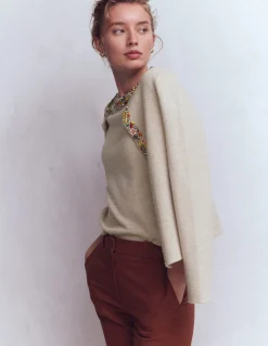 Boden Ensembles Assortis|Pulls & Gilets-T-shirt ornementé Chinchilla Chiné