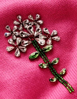 Boden Pulls & Gilets-T-shirt ornementé Punch rose