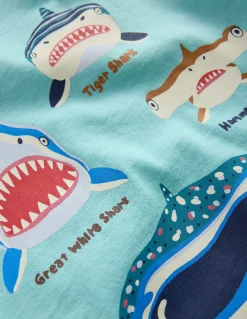 Boden Tops & T-Shirts-T-shirt phosphorescent Requins bleu Nil